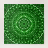 Grün indische spirituelle moderne Heilung Mandala Puzzle (Horizontal)