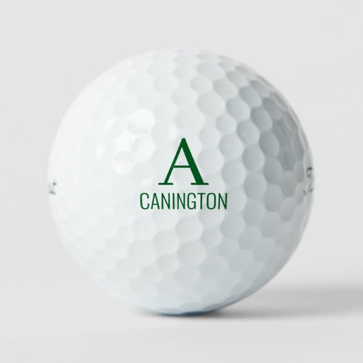 Grün Initial & Nachname II Titleist Pro V1 Golfball (Vorderseite)