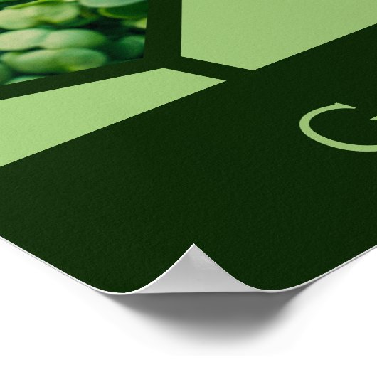 Grün ist alles, was ich habe! Hexagon 11 FotoColla Poster (Ecke)