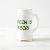Grün ist Bier-Tasse! Bierglas (VorderseiteRechts)