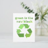 Grün ist das neue Schwarze! Postkarte (Stehend Vorderseite)