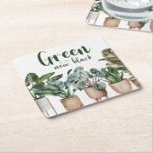 Grün ist das neue Schwarze Rechteckiger Pappuntersetzer (angewinkelt)