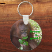 Grün ist eine gute Vegetarier-Tierwelt Schlüsselanhänger (Vorderseite)