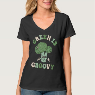 Grün ist Groovy Welt Vegetarier Tag Brocoli Vegan T-Shirt