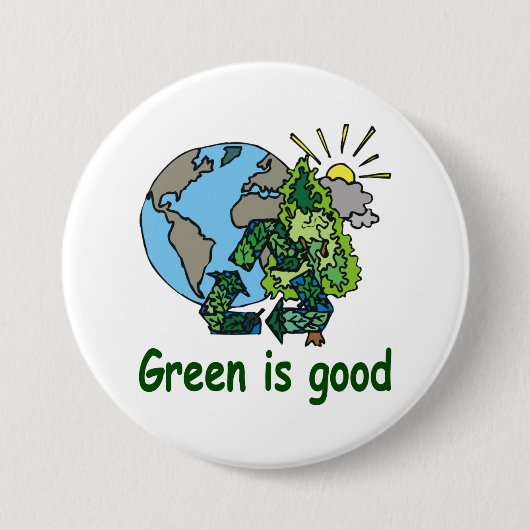 Grün ist guter Knopf Button (Vorderseite)