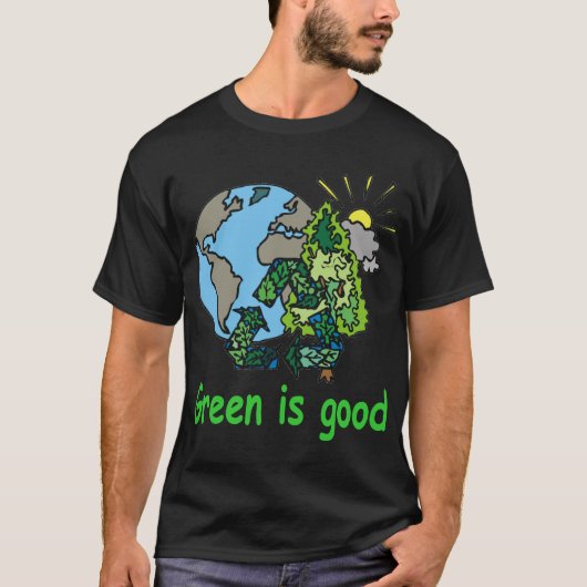 Grün ist gutes dunkles Shirt (Vorderseite)