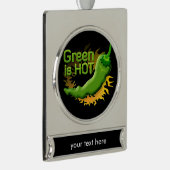 Grün ist HOT Banner-Ornament Silber (Rechts)