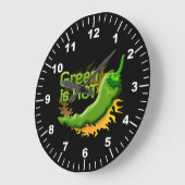 Grün ist HOT Große Wanduhr (Winkel)