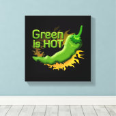 Grün ist HOT Leinwanddruck (Insitu (Holzboden))