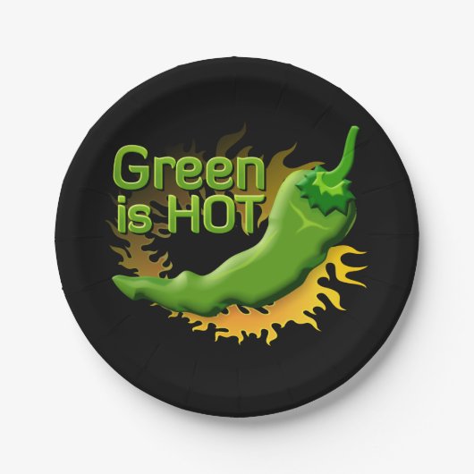 Grün ist HOT Pappteller (Vorderseite)