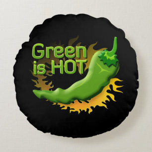 Grün ist HOT Rundes Kissen