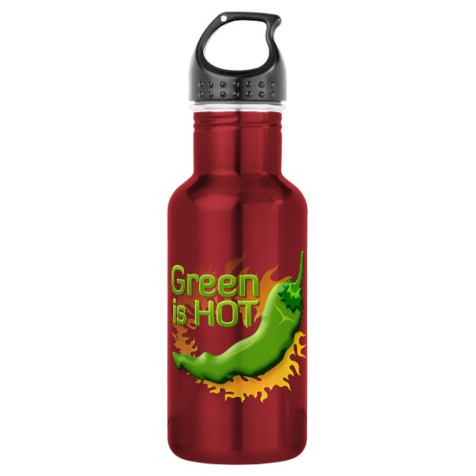 Grün ist HOT Trinkflasche (Vorderseite)