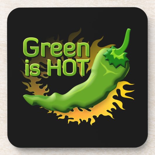 Grün ist HOT Untersetzer (Vorderseite)