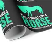 Grün Ja, ich rieche wie ein Pferd    Geschenkpapier (Rolleneckpunkt)