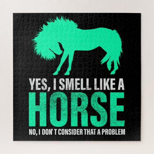 Grün Ja, ich rieche wie ein Pferd Puzzle (Vertikal)