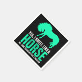 Grün Ja, ich rieche wie ein Pferd Serviette (Ecke)