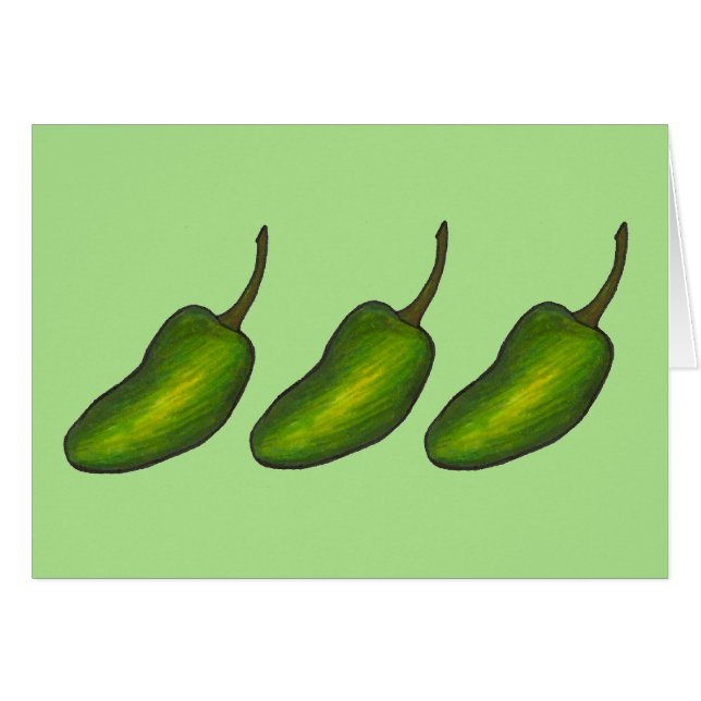 Grün Jalapeno Heiße Paprikaschoten Gemüse (Vorderseite (Horizontal))