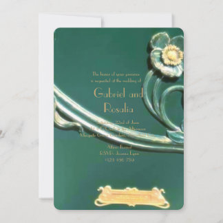 Grün, Jugendstil, Belle Epoque, Holzarbeiten, Vint Save The Date