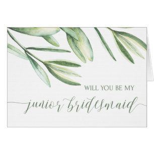 Grün-Juniorbrautjungfern-Hochzeitstag-Karte