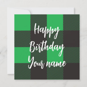 Grün kariert Alles Gute zum Geburtstag Karte