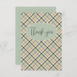 Grün Kariert Dankeskarte
