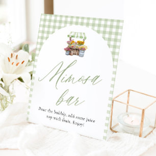 Grün kariert Fresh Off The Market Mimosa Schild