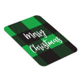 Grün kariert frohe Weihnachten Magnet (Rechte Seite)