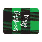 Grün kariert frohe Weihnachten Magnet (Horizontal)