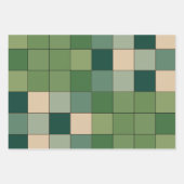 Grün kariert geschenkpapier set (Vorderseite 2)