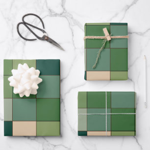 Grün kariert geschenkpapier set