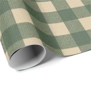 Grün kariert Landhausstil Geschenkpapier