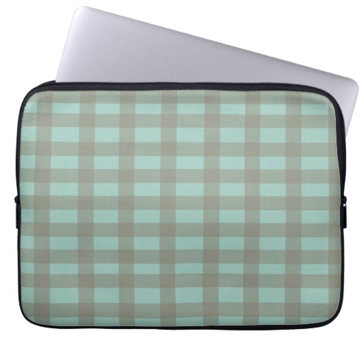 Grün kariert laptopschutzhülle (Vorderseite)
