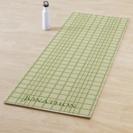 grün kariert mit dem Namen Classic Design Yoga Mat Yogamatte
