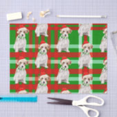 Grün Kariert mit Jack Russell Terrier Weihnachten Seidenpapier (Handwerk)