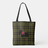Grün kariert mit Scottish Terrier mit rotem Bug Tasche (Rückseite)