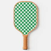 Grün kariert modernes Monogramm Pickleball Paddle (Rückseite)