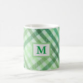 grün kariert, Monogramm, Bauernhof, rustikale Tass Kaffeetasse (Mittel)