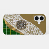 Grün kariert Schottenmuster Spitze iPhone 16 Hülle (Rückseite (Horizontal))