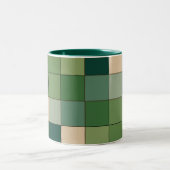 Grün kariert zweifarbige tasse (Mittel)