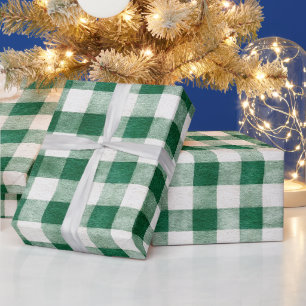 Grün karierte Streifen Weihnachten Geschenkpapier