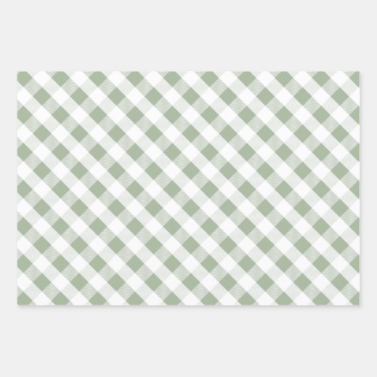 Grün Kariertes Muster Weihnachten Geschenkpapier Set (Vorderseite 3)
