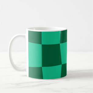 Grün kariertes nahtloses Quadratmuster Kaffeetasse