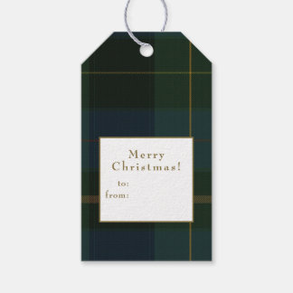 Grün kariertes Weihnachten Geschenkanhänger