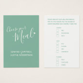 Grün-Karten für Hochzeitessen (Vorne & Hinten)