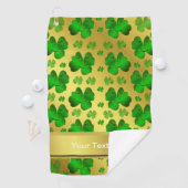 grün, Kleeblatt, goldfarben, glänzend, text, santa Golfhandtuch (Insitu)