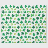 Grün-Kleeblatt-Klee-Muster St. Patricks Tages Geschenkpapier (Flach)