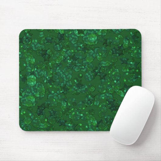 Grün, Konfetti, Glitzer Mousepad (Mit Mouse)