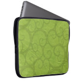 Grün kräuselt Linien Laptopschutzhülle (Vorne Rechts)