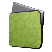 Grün kräuselt Linien Laptopschutzhülle (Vorderseite Links)