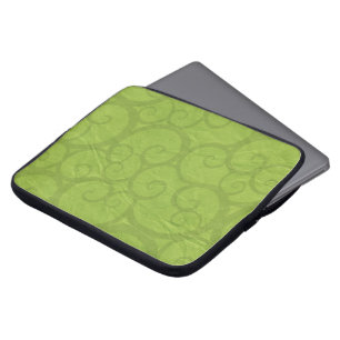 Grün kräuselt Linien Laptopschutzhülle